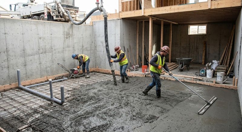 Basement Concrete Installation in Bismarck, ND