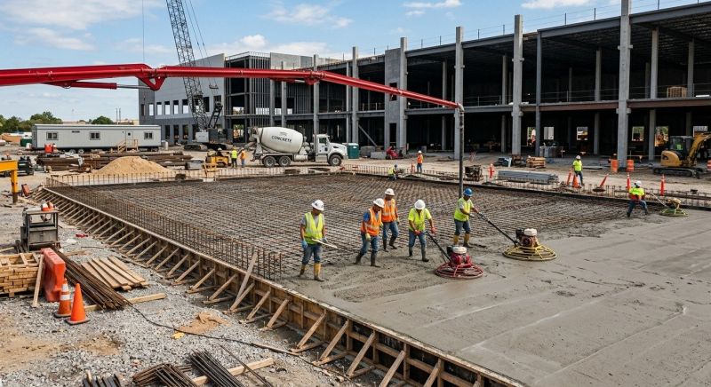 Commercial Slab Installation in Bismarck, ND